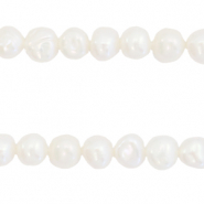 BQ S&uuml;sswasserperlen Nugget rund 5-6mm Natural white