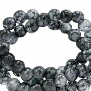 4 mm Glasperlen meliert Dark grey