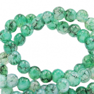 6 mm Glasperlen meliert Green ash
