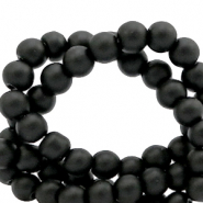 4 mm Glasperlen matt Black