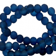 4 mm Glasperlen matt Deep blue