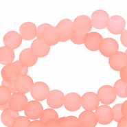 6 mm Glasperlen matt Neon coral orange