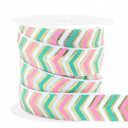 Elastisches Band Pfeil Pink-turquoise green
