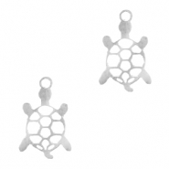 Stainless Steel - Rostfrei Stahl Anh&auml;nger Schildkr&ouml;te Silber