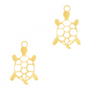 Stainless Steel - Rostfrei Stahl Anh&auml;nger Schildkr&ouml;te Gold