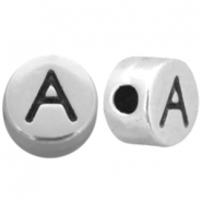 Metall Perlen DQ antik silber  Metall Perlen Buchstabe DQ antik silber