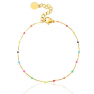 Armb&auml;nder aus Stainless Steel - Rostfreiem Stahl Regenbogen Gold