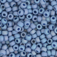 Miyuki Rocailles 8/0 Opaque glazed frosted rainbow soft blue 8-4704