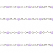 Stainless Steel - Rostfrei Stahl Schmuckzubeh&ouml;r Gliederkette 1mm Grapevine purple-silber