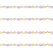 Stainless Steel - Rostfrei Stahl Schmuckzubeh&ouml;r Gliederkette 1mm Grapevine purple-gold
