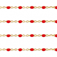 Stainless Steel - Rostfrei Stahl Schmuckzubeh&ouml;r Gliederkette 1mm Samba red-gold