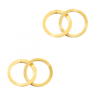 Stainless Steel - Rostfrei Stahl Anh&auml;nger/Zwischenst&uuml;ck double Zirkel Gold