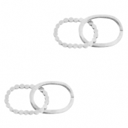 Stainless Steel - Rostfrei Stahl Anh&auml;nger/Zwischenst&uuml;ck double Oval Silber