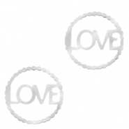 Stainless Steel - Rostfrei Stahl Anh&auml;nger/Zwischenst&uuml;ck "LOVE" Silber