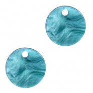 Resin Anh&auml;nger rund 12mm Blue atoll