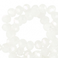 Top Glas Facett Perlen 4x3mmm rondellen Crystal-pearl shine coating