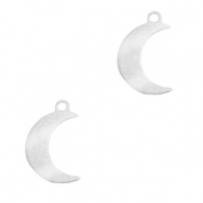 Stainless Steel - Rostfrei Stahl Anh&auml;nger Mond Silber