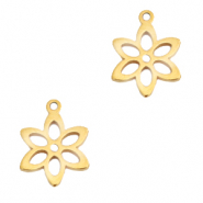 Stainless Steel - Rostfrei Stahl Anh&auml;nger Blume Gold
