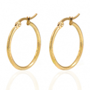 Ohrringe aus Stainless Steel - Rostfreiem Stahl Creolen 25mm Gold