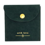 Schmuckbeutel "with love" Dark green-gold