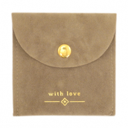 Schmuckbeutel "with love" Brown-gold