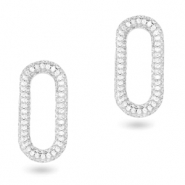 Zirkonia Zwischenst&uuml;ck Oval Silver