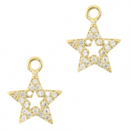 Zirkonia Anh&auml;nger Stern Gold