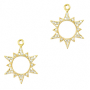 Zirkonia Anh&auml;nger Sonne Gold