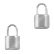 Stainless Steel - Rostfrei Stahl Anh&auml;nger Verschluss Silber