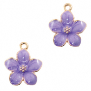 Basic Quality Metall Anh&auml;nger Blume Gold purple