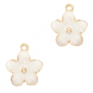 Basic Quality Metall Anh&auml;nger Blume Gold-white