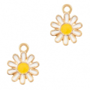 Basic Quality Metall Anh&auml;nger Blume Gold-white