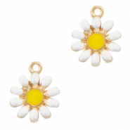 Basic Quality Metall Anh&auml;nger Blume Gold-white