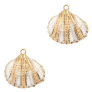 Muschel Anh&auml;nger Specials Mantel Off white-gold