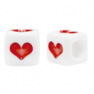 Acryl Perlen Summer White-red