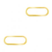 Stainless Steel - Rostfrei Stahl Anh&auml;nger/Zwischenst&uuml;ck Oval Gold