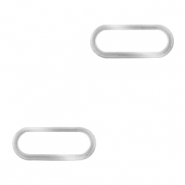 Stainless Steel - Rostfrei Stahl Anh&auml;nger/Zwischenst&uuml;ck Oval Silber