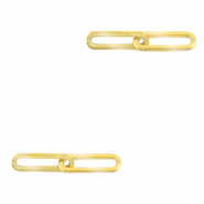 Stainless Steel - Rostfrei Stahl Anh&auml;nger/Zwischenst&uuml;ck glieder doppelt Oval Gold