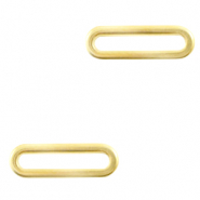 Stainless Steel - Rostfrei Stahl Anh&auml;nger/Zwischenst&uuml;ck Oval Gold