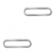 Stainless Steel - Rostfrei Stahl Anh&auml;nger/Zwischenst&uuml;ck Oval Silber