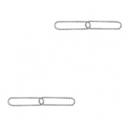 Stainless Steel - Rostfrei Stahl Anh&auml;nger/Zwischenst&uuml;ck glieder doppelt Oval Silber
