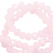 Top Glas Facett Perlen 3x2mm rondellen Blush pink-pearl shine coating