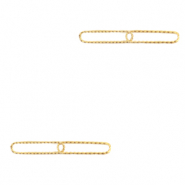 Stainless Steel - Rostfrei Stahl Anh&auml;nger/Zwischenst&uuml;ck glieder doppelt Oval Gold
