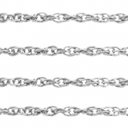 Stainless Steel - Rostfrei Stahl Schmuckzubeh&ouml;r Gliederkette Silber