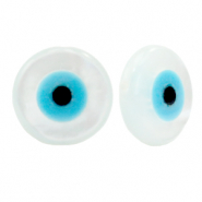 Muschel Perlen Disc Nazar Auge White