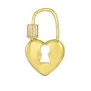 Zirkonia Verschluss Herz Gold
