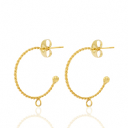 Ohrringe aus Stainless Steel - Rostfreiem Stahl Ohrstecker Creolen mit &Ouml;se Gold