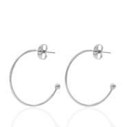 Ohrringe aus Stainless Steel - Rostfreiem Stahl Ohrstecker Creolen Silber