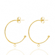 Ohrringe aus Stainless Steel - Rostfreiem Stahl Ohrstecker Creolen mit &Ouml;se Gold