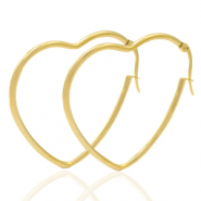Ohrringe aus Stainless Steel - Rostfreiem Stahl Herz Gold